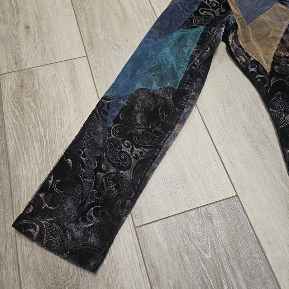 Obstinee by IKA Embroidered Tapestry Blazer Coat Multicolor Colorblock Women's 8 - Picture 6 of 8